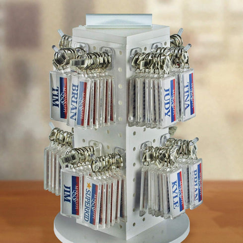 Azar Displays 800004-C Pack of 50 Clear Pegboard Hooks - 4” Polycarbonate Plastic Hook Set for Retail