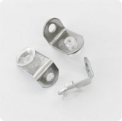 Runseaway 40Pcs Glass Shelf Right Angle Fixing Clip Bracket with Suction Cup, Wall Mounted Stainless Steel Glass