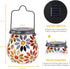 Afirst Mosaic Solar Lanterns Outdoor - Glass Hanging Solar Lights Hollow Out Waterproof Table Lamp Outdoor Decorative