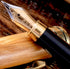 MONAGGIO Bamboo Fountain Pen, Luxury Wood with Refillable Converter, Fine Calligraphy Pen