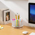 Marbrasse Mesh Desk Organizer, 360-Degree Rotating Multi-Functional Pen Holder, 4 Compartments Desktop Stationary Organizer, Home Office Art Supply Storage Box Caddy (Rotating-Pen Holder-W)