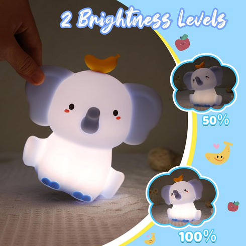 Dimmable Attivolife Elephant Night Light, Cute Elephant Squishy Silicone Touch Lamp, Nursery Bedside Room Decor
