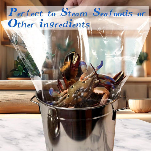 Kiginhans (5, Seafood Boil Bags Large Size Boil Bag for Cooking Seafood, Fish, Crab, Shrimp, and Veggies - Cooking