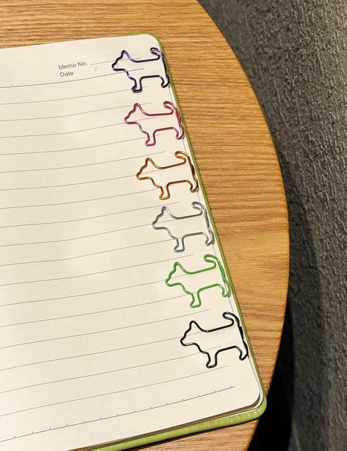 Cute Dog Shaped Paper Clips, 60 PCS, Assorted Colors, Fun Office Gifts