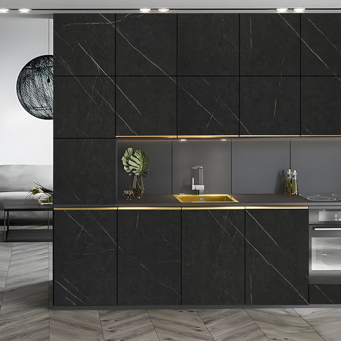 Stickyart Pietra Black Marble Contact Paper | Removable Premium Wallpaper Peel and Stick for Countertops 12"x160"