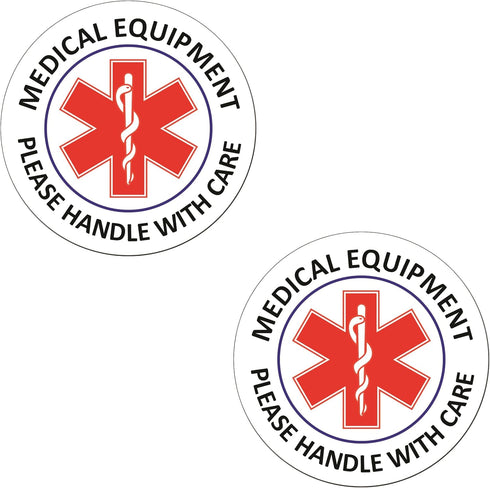 line 24 Medical Equipment Warning Signs - Medical Alert Stickers 4 Reflective Decals (2-Pack)