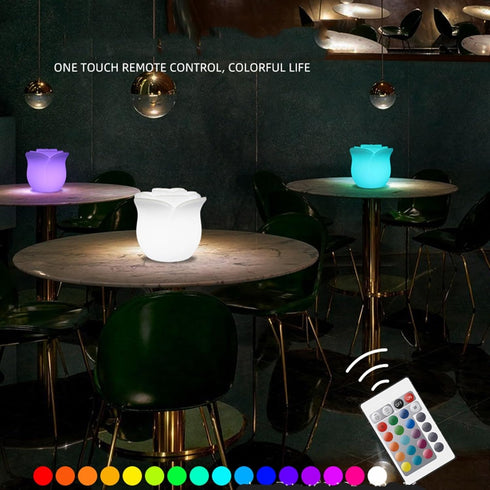 Tashace 16 Dimmable, IP65 (1PACK) LED Night Light Flower Lamp RGBW Colour Changing Lamp Mood Light with Remote, Colors