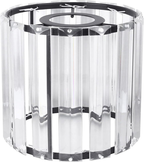 Drum Lampshades Crystal Lamp Shade Clear Glass Shade Cylinder Shaped Replacement Modern