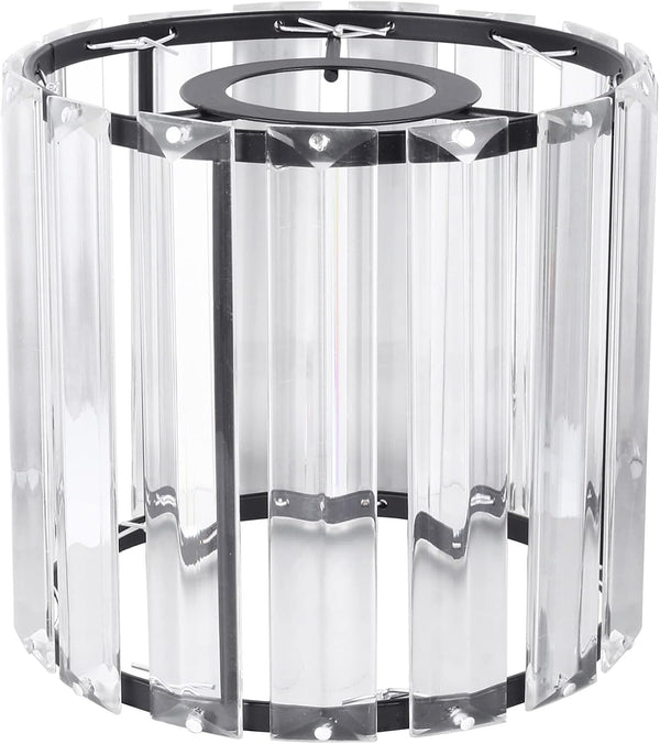 Drum Lampshades Crystal Lamp Shade Clear Glass Shade Cylinder Shaped Replacement Modern
