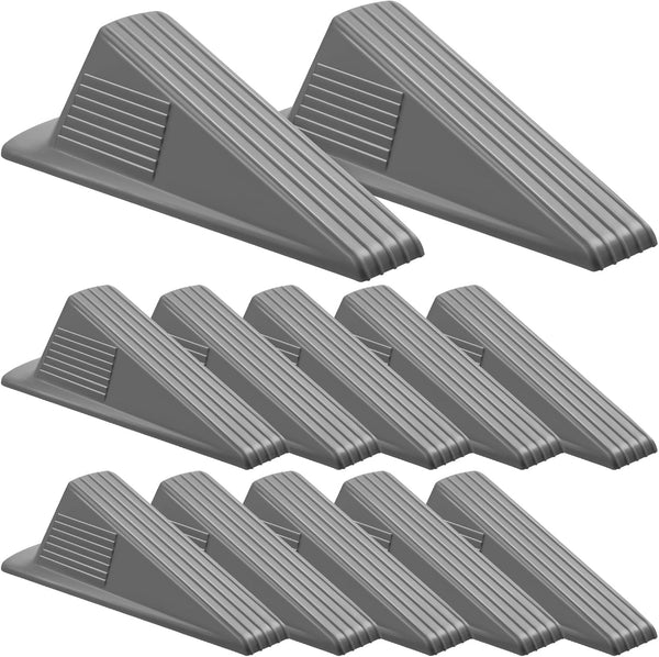 Frienda 12 Pcs Jumbo Door Stoppers, Heavy Duty 2 Inch Rubber Wedge for Hotel, Carpet, Hardwood, Concrete, Tile (Gray)