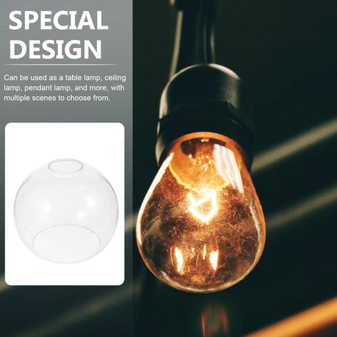 5.9 Inch ARTIBETTER Glass Globe Lampshade Replacement for Pendant Ceiling Lamp with Bubble Texture Clear Glass Shade
