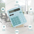 Desktop Calculator, Light Blue, Big Buttons, 12-Digits Large LCD Display for Office