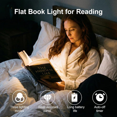 3 QCQHDU Smart Led Reading Light, Book Lights for Reading at Night, Rechargeable Clear Flat Reading Lights with Colors