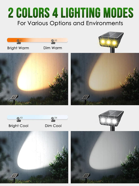 IP65 3 6 Pack Solar spot Lights Outdoor Waterproof Solar spotlights Lighting Modes Tree Lights for Outdoor Yard Garden