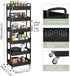 Sywhitta 6-Tier Plastic Rolling Utility Cart with Handle, Multi-Functional Storage Trolley for Office, Living Room,