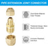 PATIKIL 3/8" to 5/8" Pipe Extension Joint Connector, 2pcs Brass Coupler Adapters with 4pcs Flare Nuts for Refrigeration