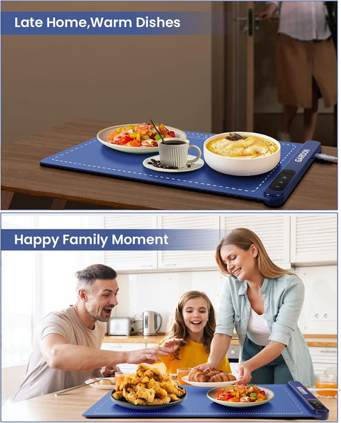 18"x11" 6 Settings, Gardon Warming Mat for Food - Food Warmers for Parties Buffet, Electric Warmer Tray with Temp