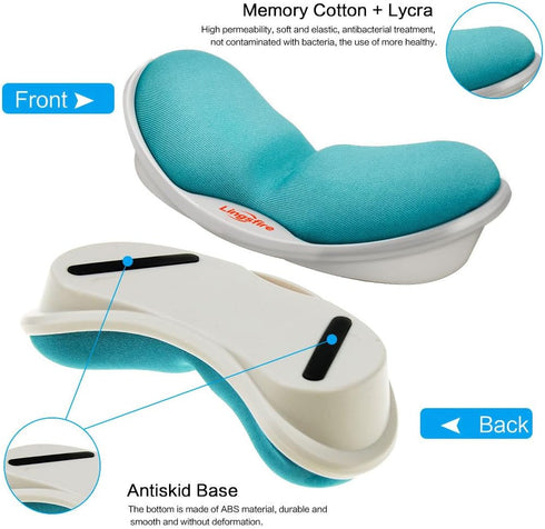 LINGSFIRE Memory Foam Mouse Wrist Rest, Keyboard Pad, Anti-Skid Mousepad for Office Computer Laptop, Blue