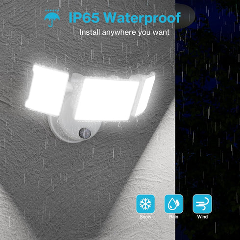 60W IP65 6000LM 6500K Olafus Flood Lights Dusk to Dawn Outdoor Lighting, Waterproof LED Security Light with Photocell