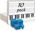 SCRIBBLEDO 10 Pack 11 x 14 Inch Double Sided Piano Board Dry Erase White Boards for Kids, Students, Musicians