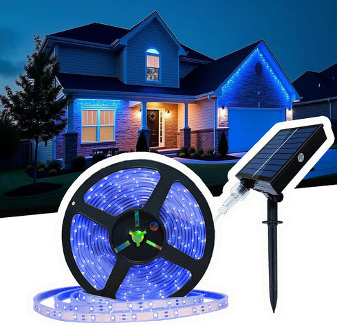 UT Solar LED Strip Lights Outdoor, 16.4ft 280LEDs, Solar Powered Blue Light