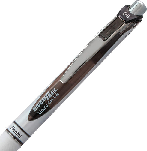 Pentel Gel Ink Pen, EnerGel Pearl, 0.5mm Fine Point, Needle Tip, Black (BLN75WBP3A)