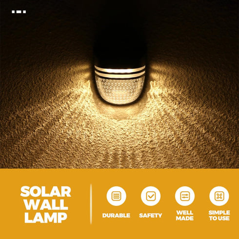 Ipetboom Solar Wall Lamp Outdoor Garden Fence Light Energy Saving LED Decorative Wall Sconce for Courtyard Patio