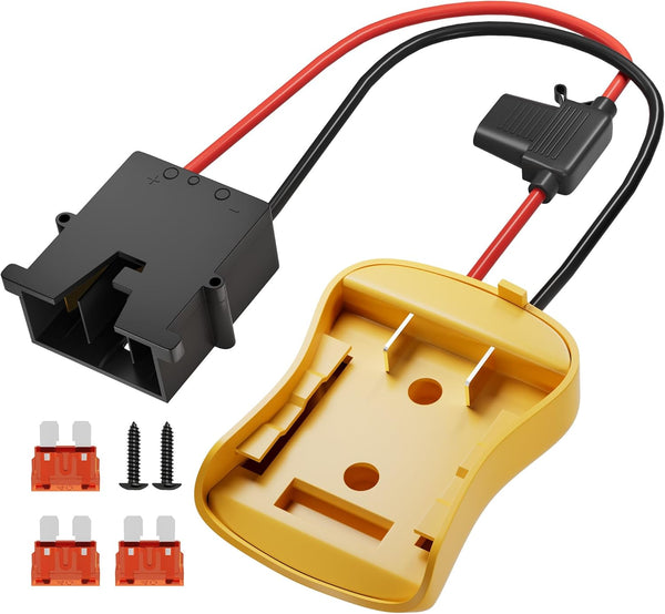 20V Battery Adapter for Dewalt Power Wheel with Wire Harness Connector, 12 AWG Compatible with Fisher-Price