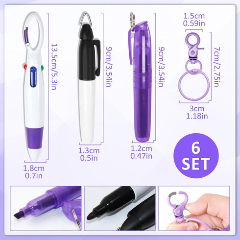 Nurse Pen Set, Mini Highlighter Nurse Pen Pack, Retractable Ball Pen, Tip Highlighter, Permanent Marker with Nursing