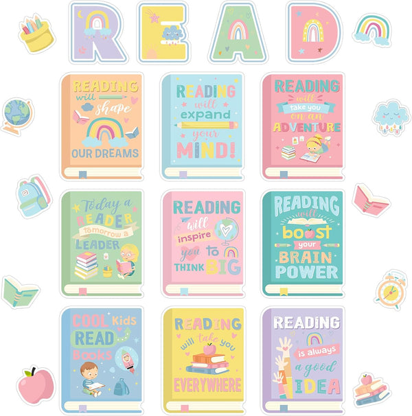 Patelai 23 Pcs Reading Classroom Decorations, Reading Bulletin Board Set and Poster for Teachers