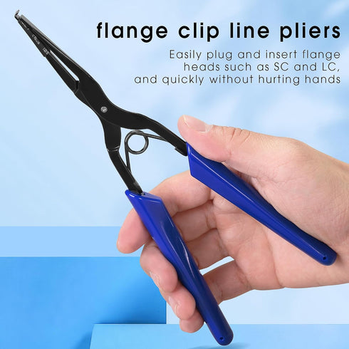 Optical Fiber Pliers Flange Fiber Optic Flange Clamp Efficient Fiber Connector Insertion and Removal Tool Fiber Flange Long Nose Pliers for SC and LC Connectors in High Density Patch Panels by BAOSHLA