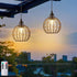 TWINKVILLA Hanging Pendant Lights, Battery Operated Outdoor Chandelier with Warm White LED Bulb