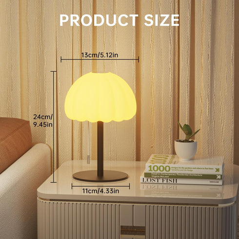 BYSYGLOBE Dimmable 4 Touch Bedside Table lamp, RGB Mode Small Lamp for Bedroom, Pull Chain Table Lamps with Light