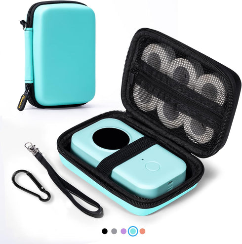 Memoking T02 Hard Storage Case for Phomemo D30, SUPVAN E10, NIIMBOT D11, Waterproof Shockproof Case, Green