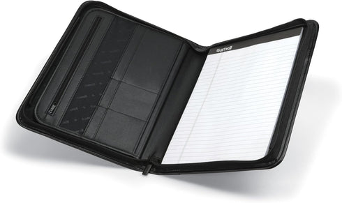 Samsill Professional Padfolio, Black, Full Size, 10.1 Inch Tablet Sleeve, 8.5 x 11 Inch Notepad