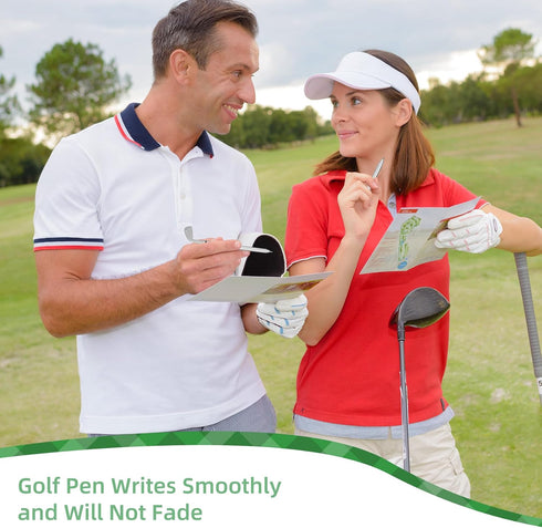 AIOMOB 24 Sets Golf Ballpoint Pen Golf Pads Thank You Cards and Bags Golf Club Props Funny Sports Golfing Pen Black Gel