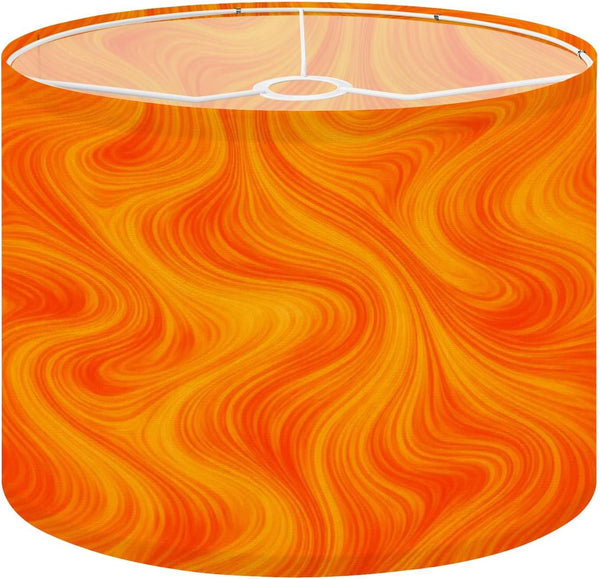 LASENLANP Lamp Shade Abstract beautiful red swirl liquid colorful marble surface Orange Drum