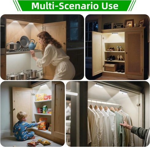 6-Pack Closet Drawer Lights When Open, Lights Battery Operated with Door Sensor, Cabinet Lights When Open for Drawer