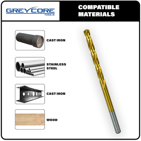 Tools 3/32 Inch x 6 Inch Cobalt Aircraft Extension Bit – 2 Pack M35 Cobalt Drill Bit for Steel, Hard Metal