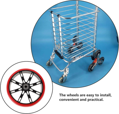 Shopping Cart Caster Wheels Replacement Parts for Grocery Trolleys Easy Installation Quiet Rolling Design Pu Material