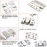 Flush Mount Bracket, 56 x 30mm Interlocking Hanging Brackets for Picture Hanging and Sectional Couch Connectors (4