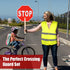 Yahenda Stop Slow Sign Traffic Set, 13" x 13" Double Sided Hand Stop Sign with High Visibility Vest for Road Work