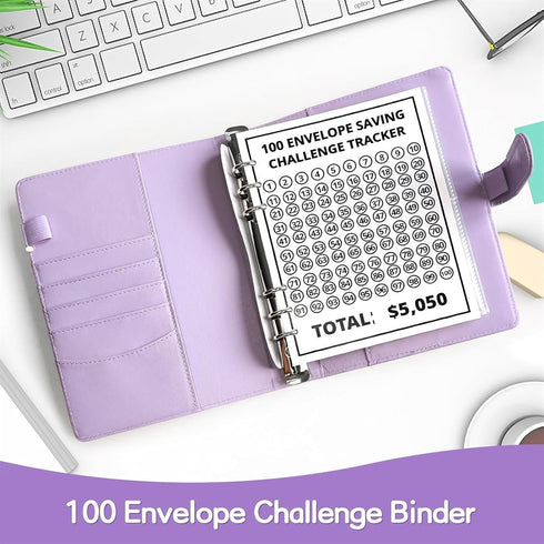 CHNLML 100 $5,050, Envelope Savings Binder, Easy and Fun Way to Save Pink