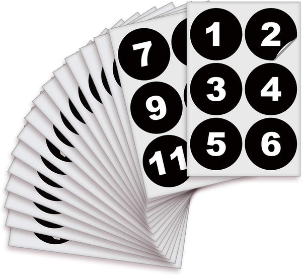 iSYFIX Black Consecutive Number Stickers – 1 to 100, 3-inch Vinyl Self Adhesive Decal for Organizing & Storage