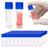100 Pcs 2ml Small Vials with Screw Caps Centrifuge Tubes Plastic Sample Tubes Cryogenic Vials Graduated Bottles Test Tubes with Lids (Blue)