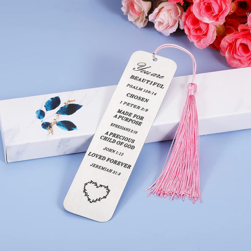 Inspirational Christian Gifts for Women: Bible Verse Bookmark with Tassel - Perfect for Book Lovers, Birthdays,