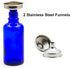 Youngever 12 Pack 2 Ounce Blue Glass Dropper Bottles for Essential Oil, Includes 2 Stainless Steel Mini Funnels