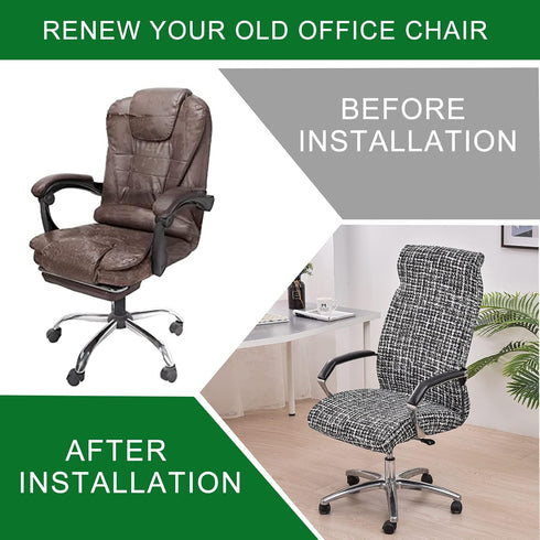 Chair,L,A32 CRFATOP Stretch Computer Office Chair Cover with Durable Zipper Universal Rotating Chair Desk Chair Cover