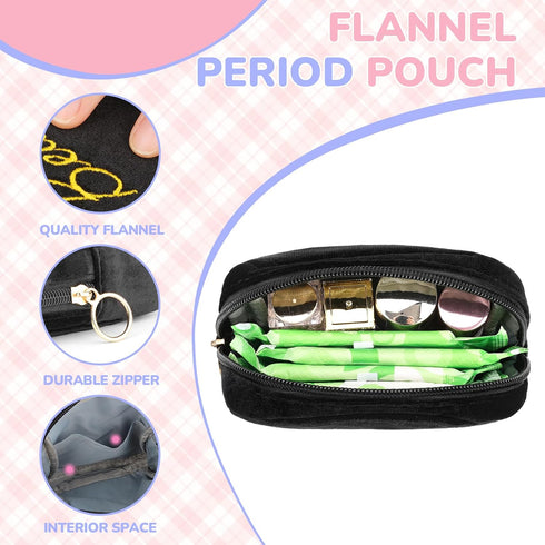 SIDESUGAR Flannel Sanitary Napkin Storage Bags Menstrual Cup Pouch Portable Zipper Nursing Pad Holder Tampons Collect