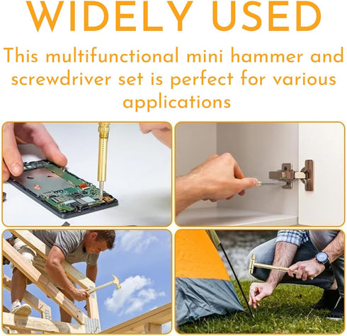 ZQTSANKESL 2 hammers hammers anti rust copper and screwdriver hand tools, screwdriver are very suitable for opening